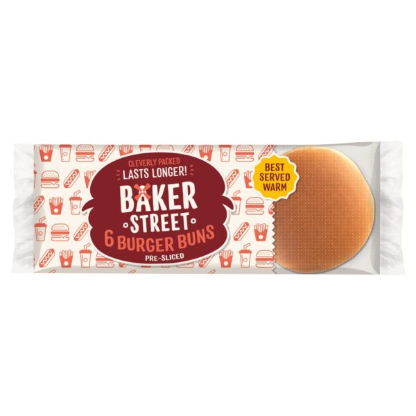 Baker Street 6 Pre-Sliced Burger Buns