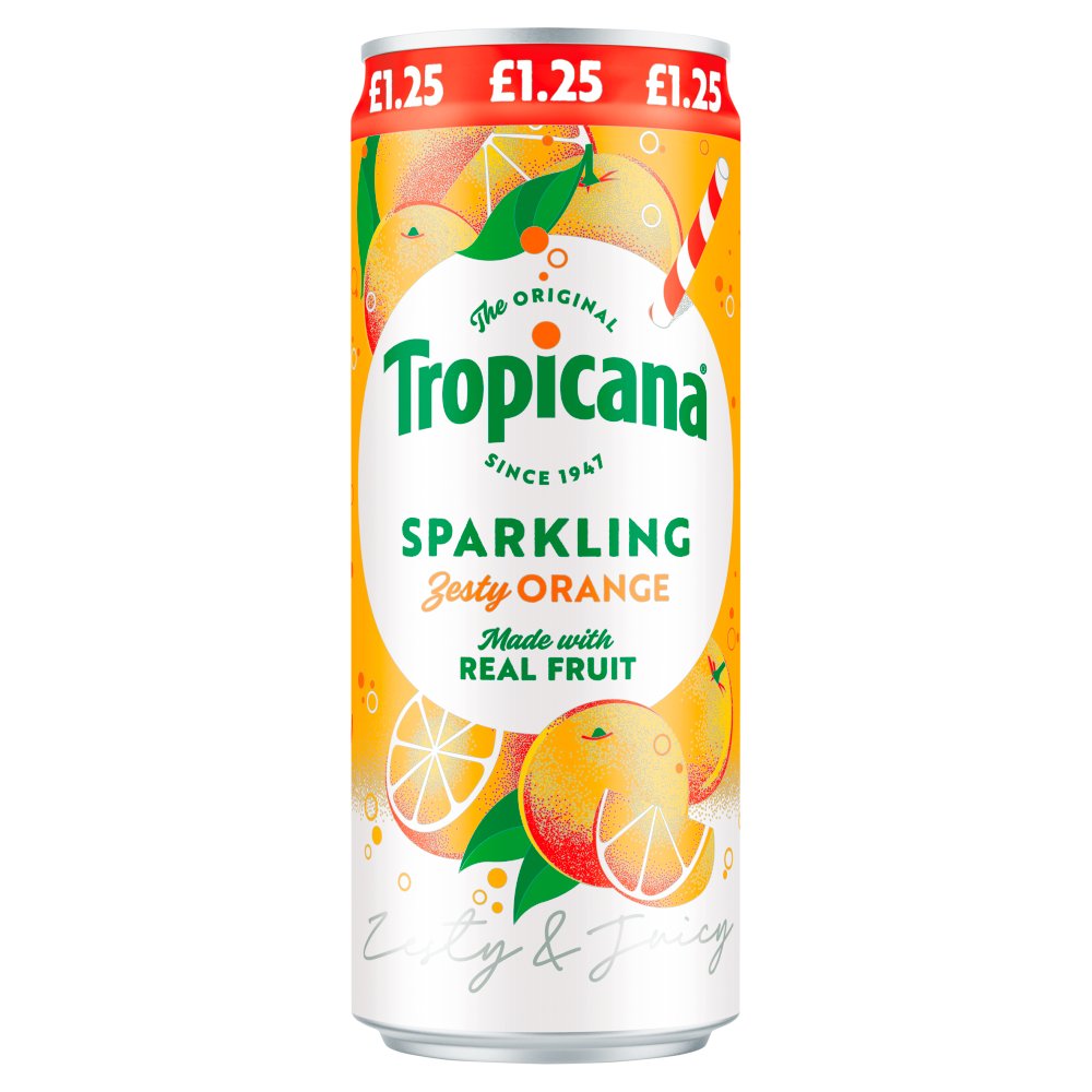 Tropicana Sparkling Zesty Orange Juice Drink PMP £1.25 250ml