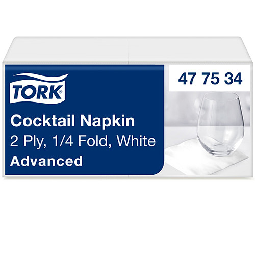477534 Tork White Cocktail Napkin