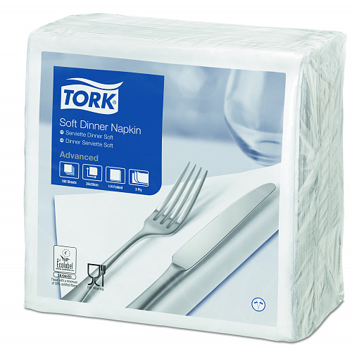 477577 Tork Soft White Dinner Napkin