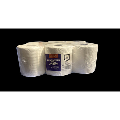 White Centrefeed Rolls 2ply 110M