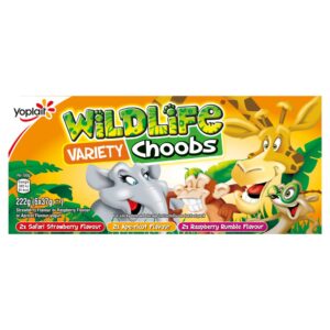 Wildlife Choobs Kids Strawberry, Raspberry & Apricot Yoghurt Tubes 6 x 37g