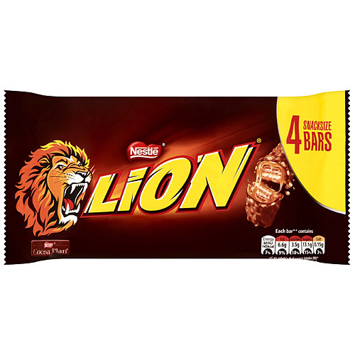 Lion Milk Chocolate Snacksize Bar 4 Pack Multipack 120g