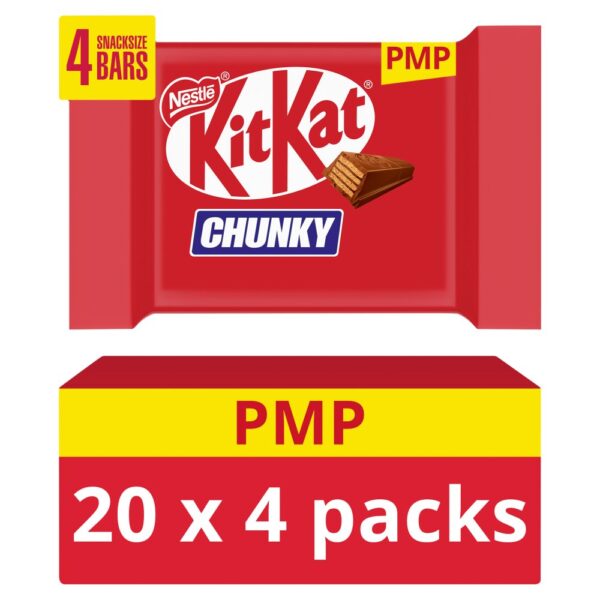 KitKat Chunky Milk Chocolate Bar 4 Pack Multipack 128g PMP £1.50