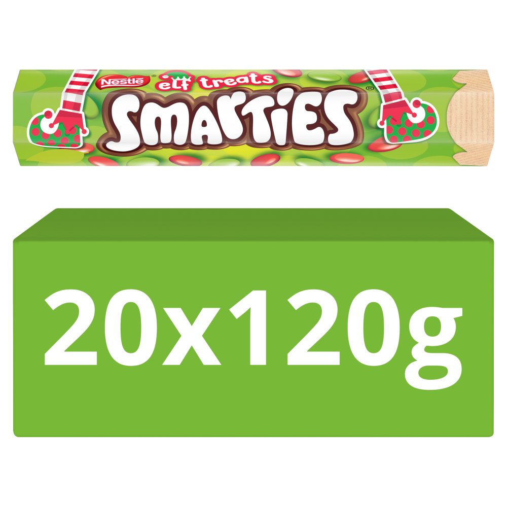 Smarties Elf Treats Milk Chocolate Giant Tube 120g