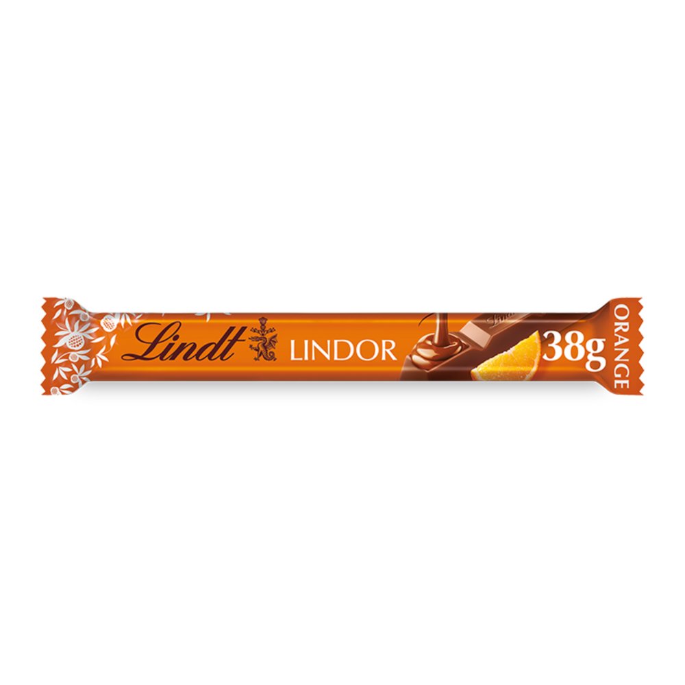 Lindt Lindor Orange Milk Chocolate Treat Bar 38g