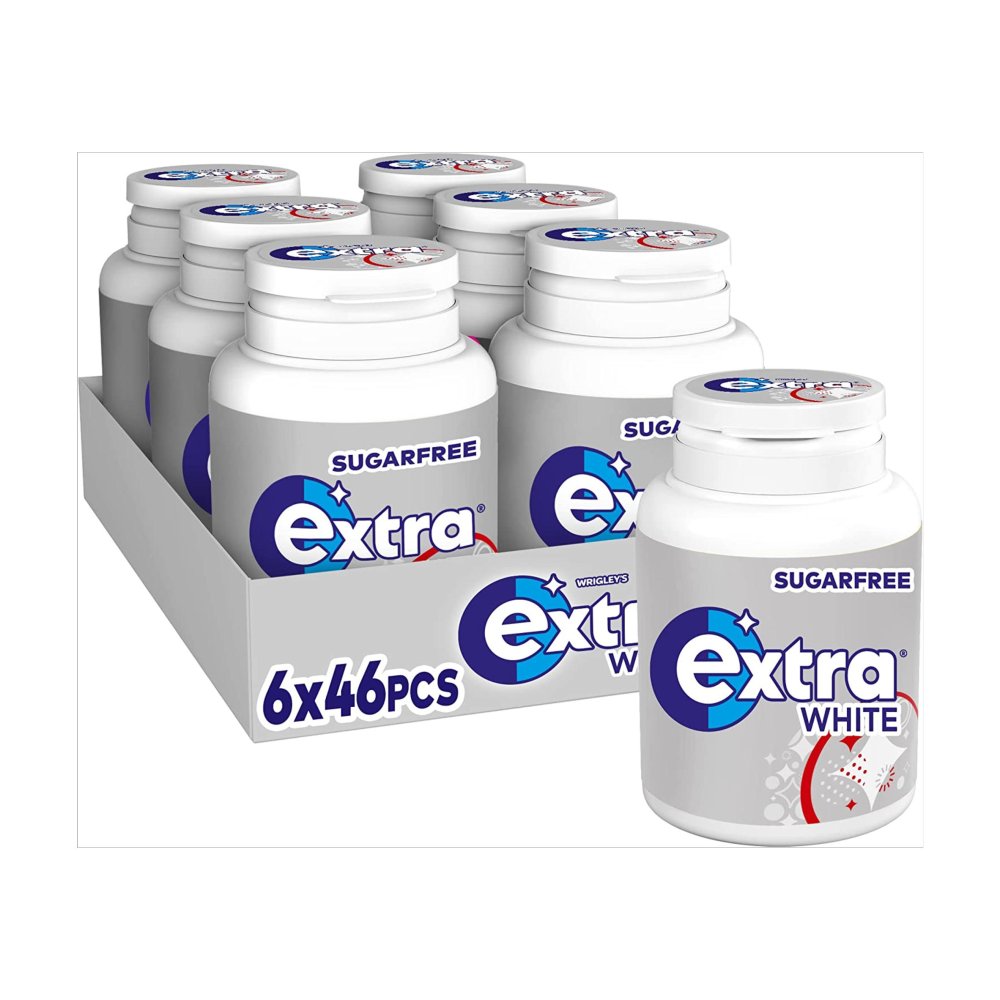 Extra White Chewing Gum Bottle Sugar Free x46 Pieces
