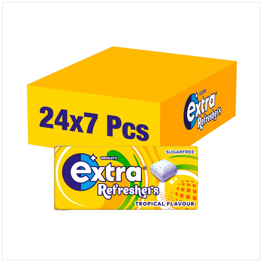 Extra Refreshers Chewing Gum Sugar Free Tropical x7 Pieces