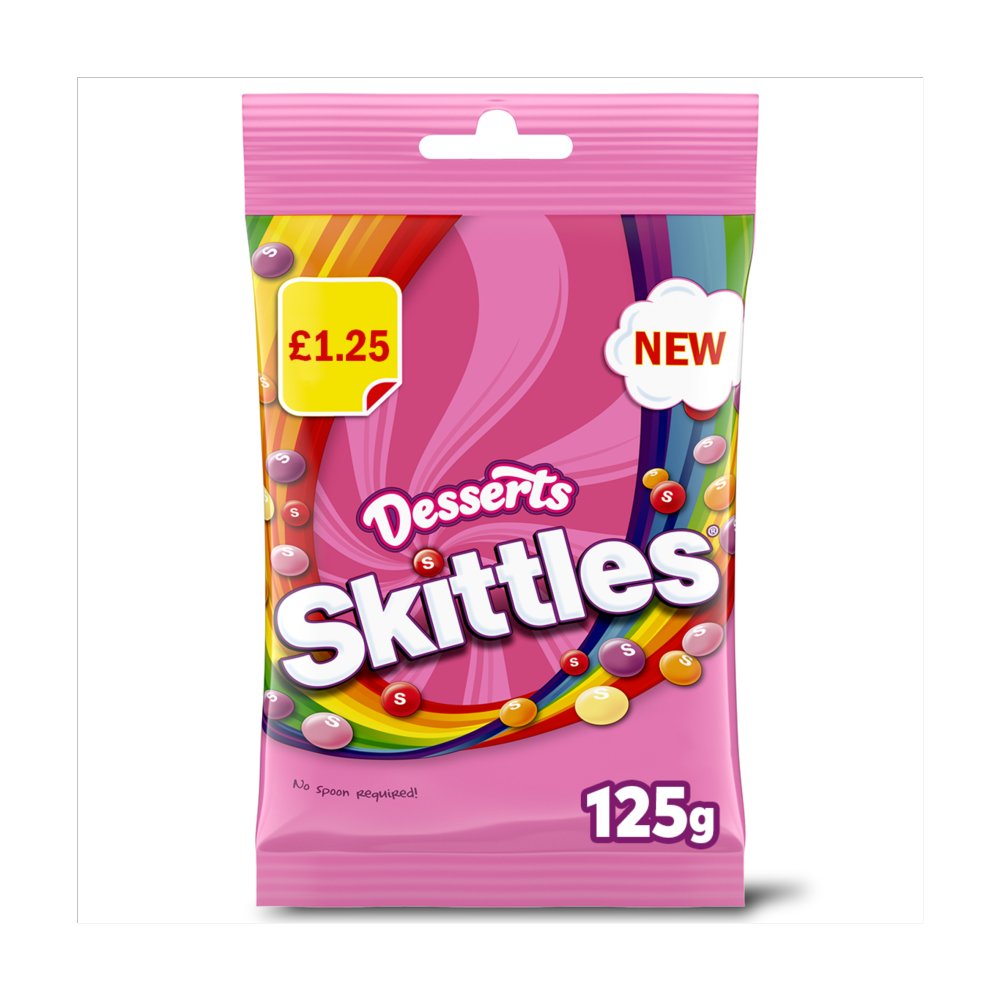 Skittles Vegan Sweets Dessert Flavoured Treat Bag £1.25 PMP 125g