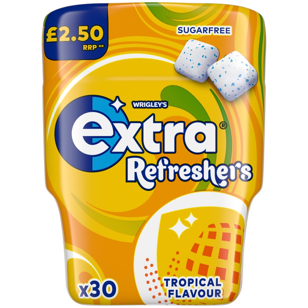 Extra Refreshers Tropical Flavour Sugarfree Chewing Gum £2.50 PMP 30 Pieces