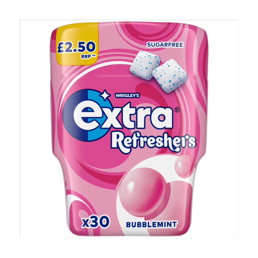 Extra Refreshers Bubblemint Sugarfree Chewing Gum Bottle 30 Pieces £2.50 PMP