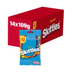 Skittles Vegan Chewy Sweets Tropical Fruit Flavoured Treat Bag £1 PMP 109g