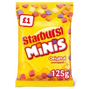 Starburst Minis Vegan Chews Sweets Pouch Bag £1 PMP 125g