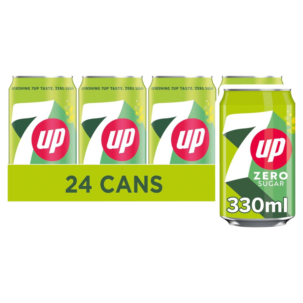 7UP Zero Sugar Free Lemon & Lime Can 330ml