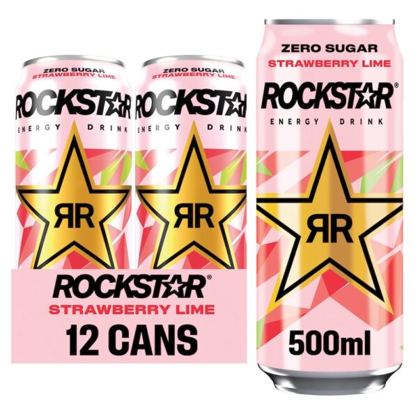 Rockstar Energy Drink Refresh Strawberry & Lime PMP 500ml