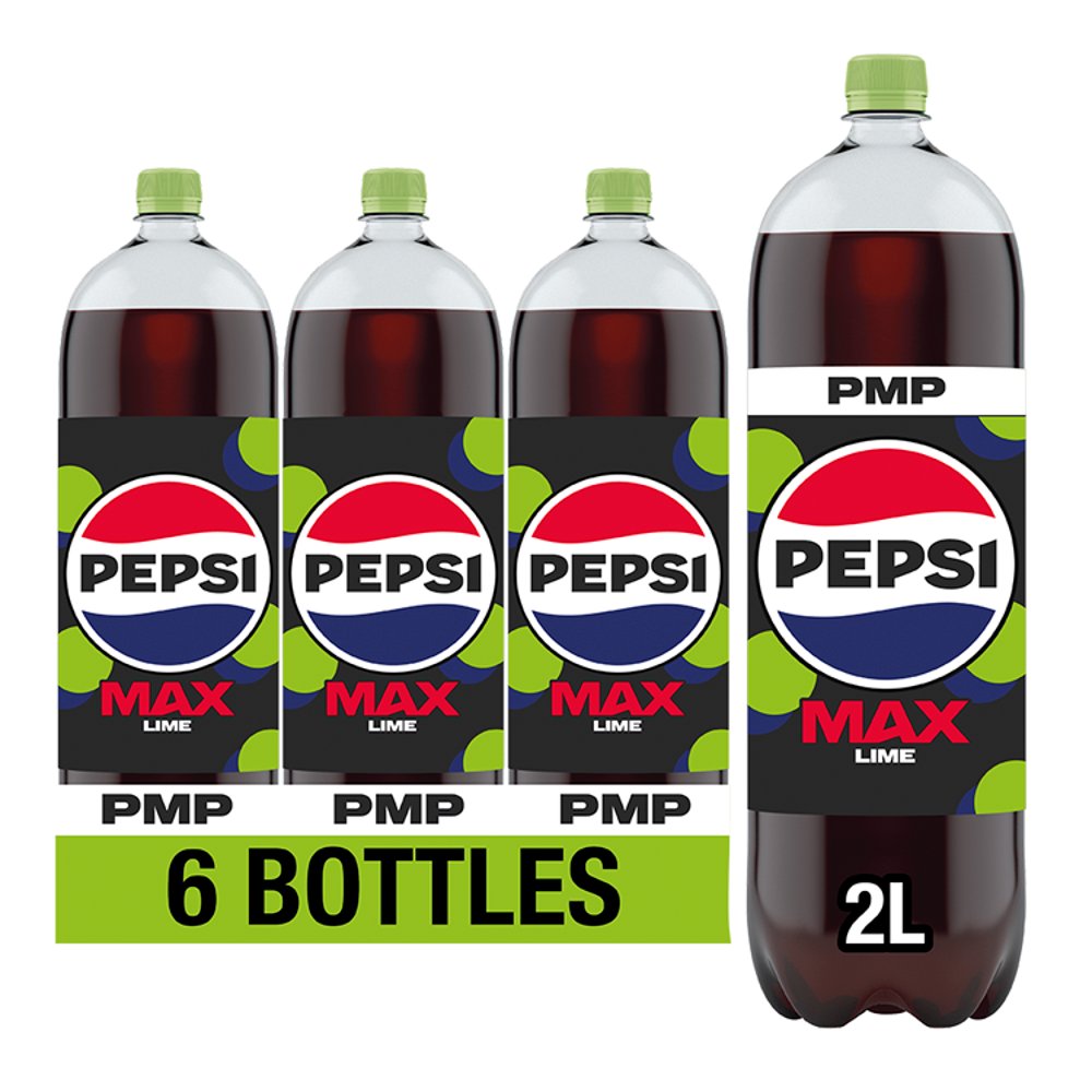 Pepsi Max Lime No Sugar Cola Bottle PMP 2L