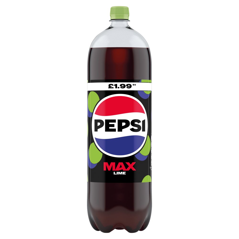 Pepsi Max Lime No Sugar Cola Bottle PMP 2L
