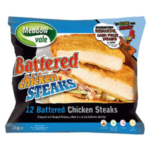 Meadow Vale 12 Battered Chicken Steaks 1.02kg