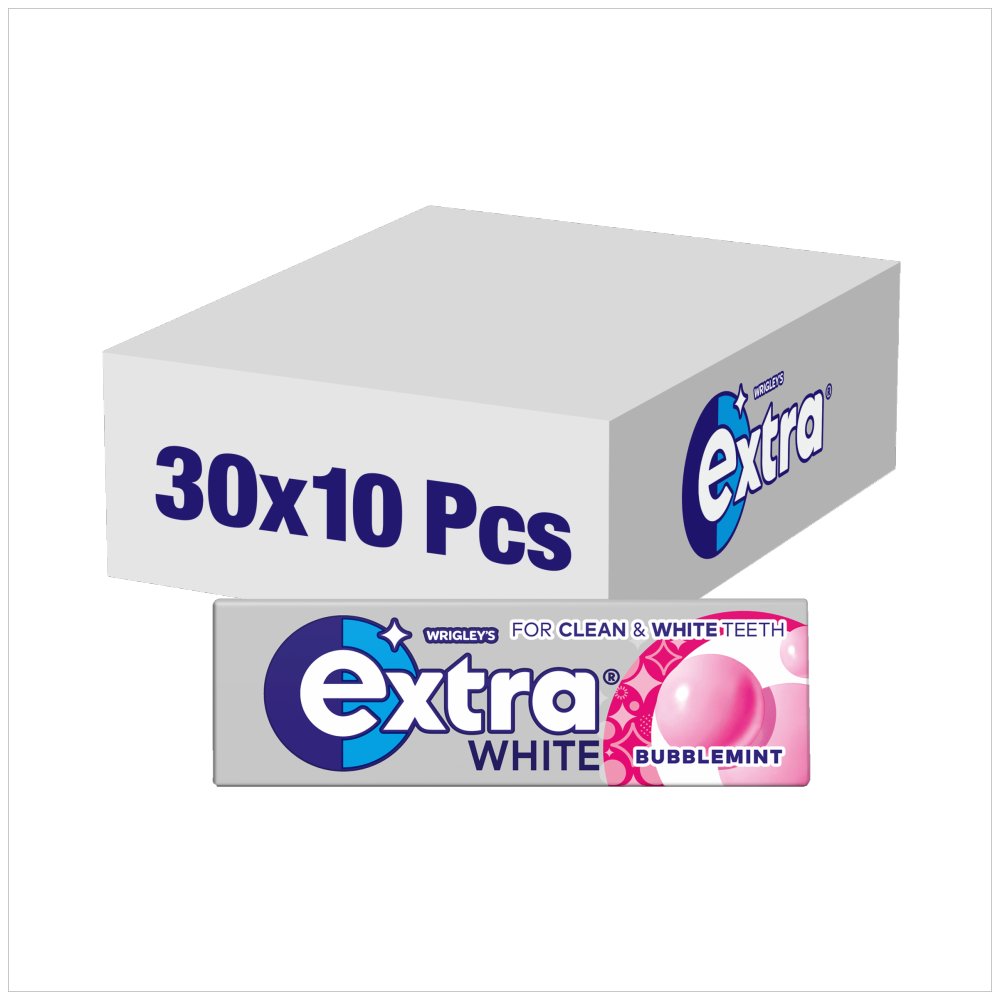 Extra White Chewing Gum Sugar Free Bubblemint x10 Pieces