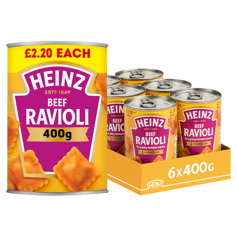 Heinz Beef Ravioli in Tomato Sauce PMP 400g
