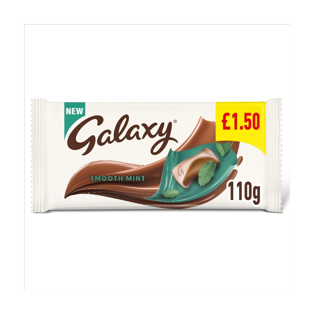 Galaxy Smooth Mint Chocolate Block Bar £1.50 PMP 110g
