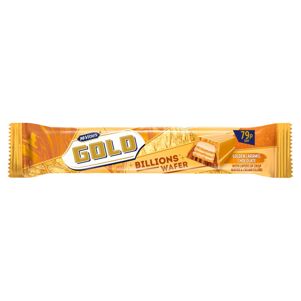 McVitie's Gold Billions Wafer Golden Caramel Chocolate 39g RRP 79p