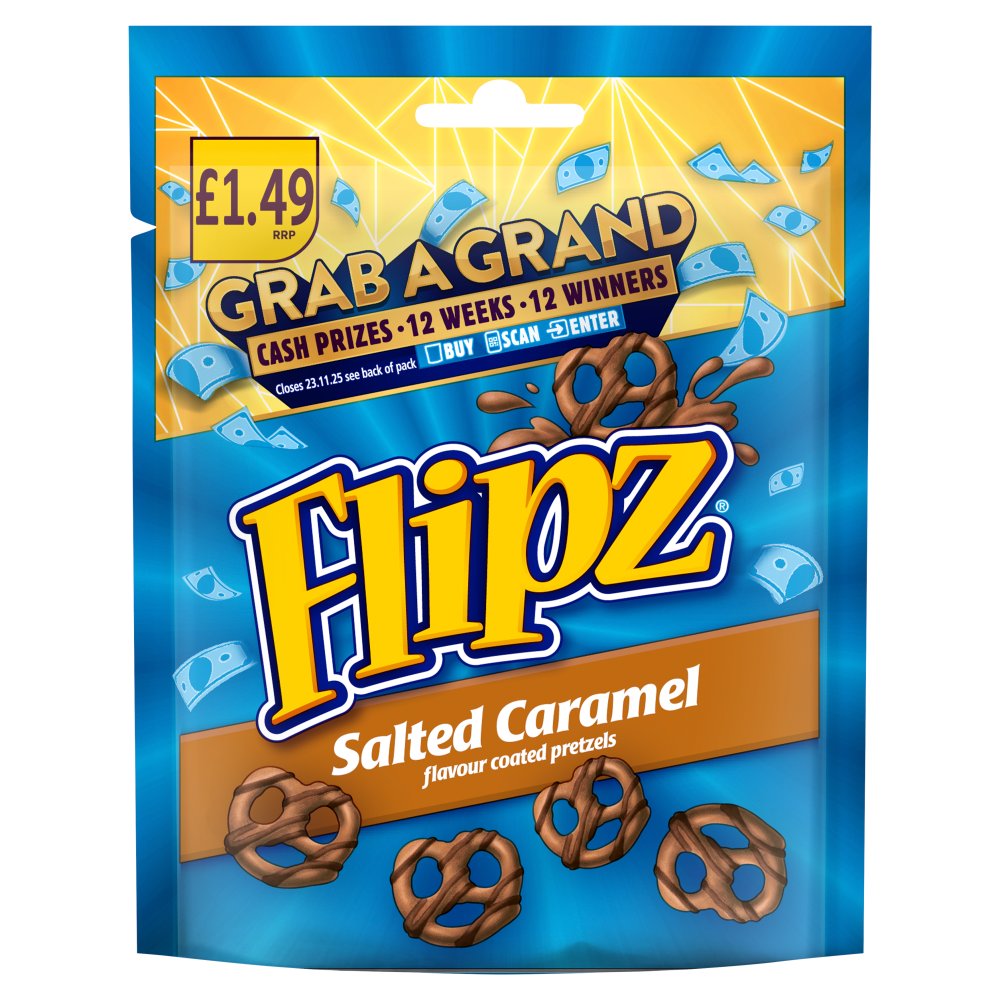 Flipz Salted Caramel Flavour Coated Pretzel Snacks £1.49 PMP 80g
