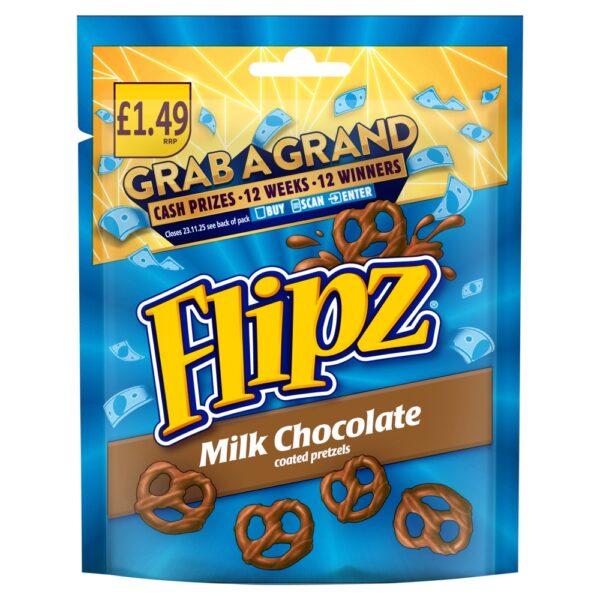 Flipz Milk Chocolate Coated Pretzel Snacks £1.49 PMP 80g
