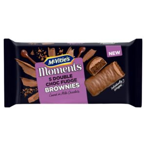 McVitie's Moments Double Chocolate Fudge Brownies Cake Bars Multipack 5 x 29.6g, 148g