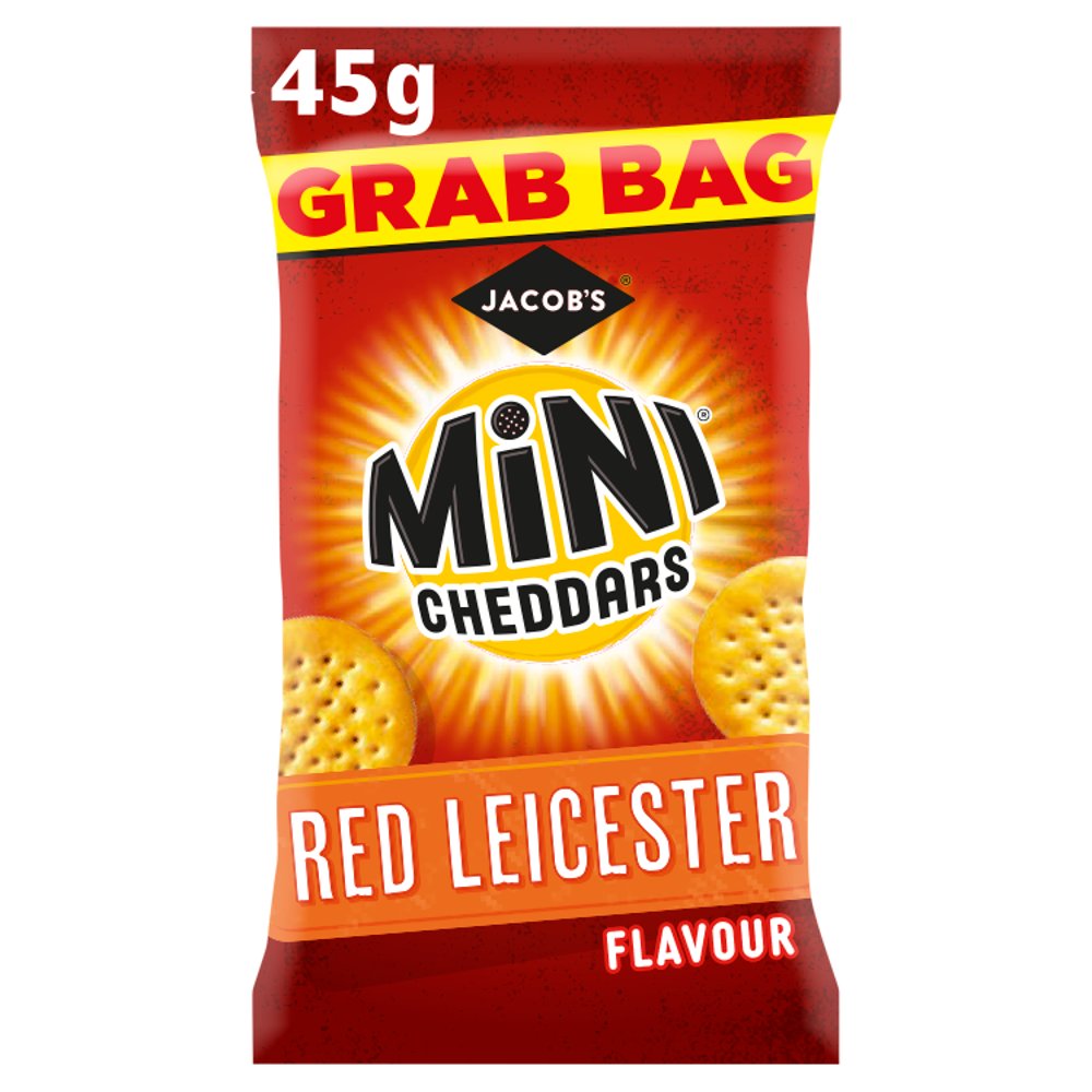 Jacob's Mini Cheddars Red Leicester Baked Snacks Grab Bag 45g
