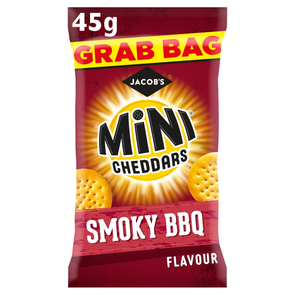 Jacob's Grab Bag Mini Cheddars Smoky BBQ Flavour Baked Snacks 45g