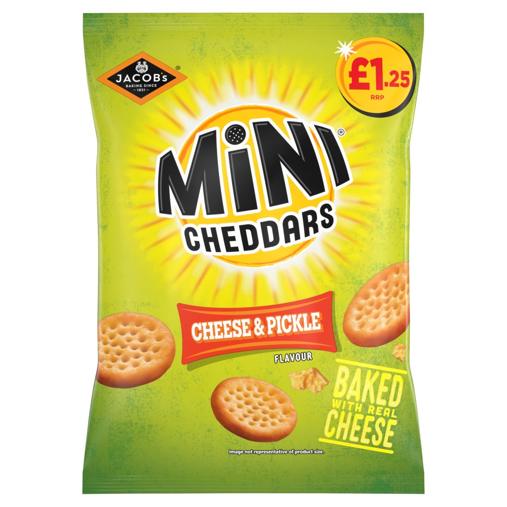 Jacob's Mini Cheddars Cheese & Pickle Baked Snacks 90g PMP £1.25