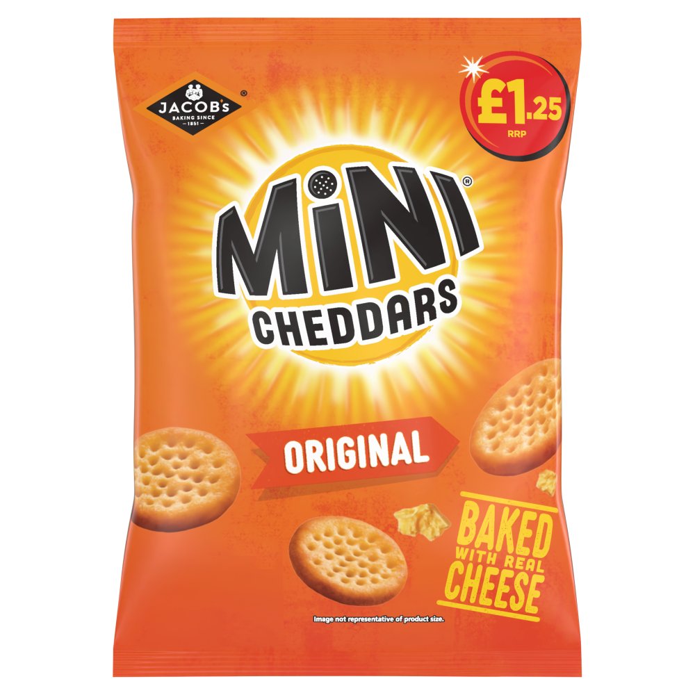 Jacob's Mini Cheddars Original Baked Snacks 90g PMP £1.25