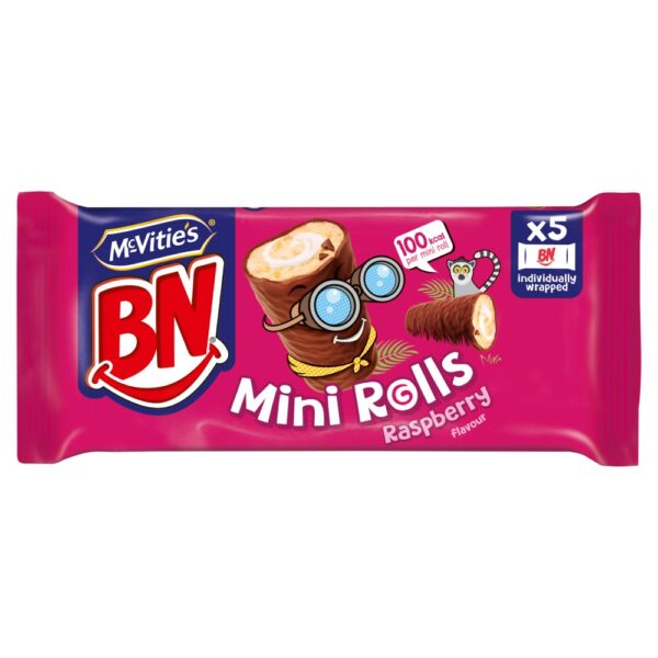 McVitie's BN Raspberry Mini Rolls Cake Bars Multipack 5 x 21.8g, 109g