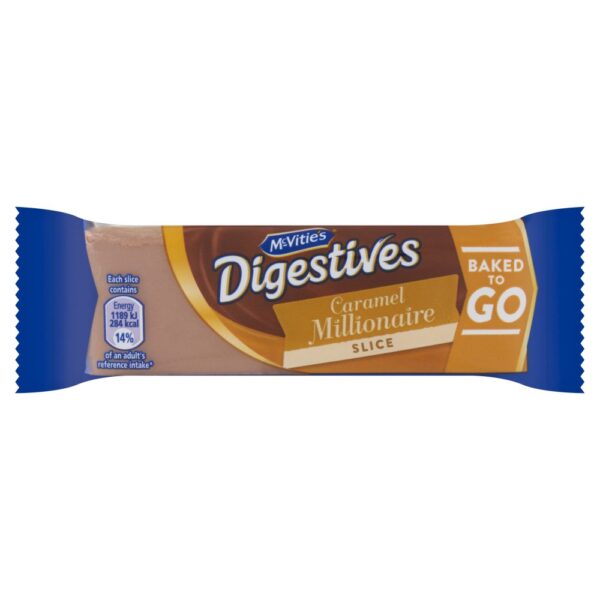 McVitie's Milk Chocolate Digestives Caramel Millionaire Slice Snack Bar Single 51.5g