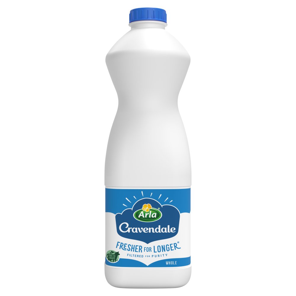 Arla Cravendale Filtered Fresh Whole Milk 1L Fresher for Longer