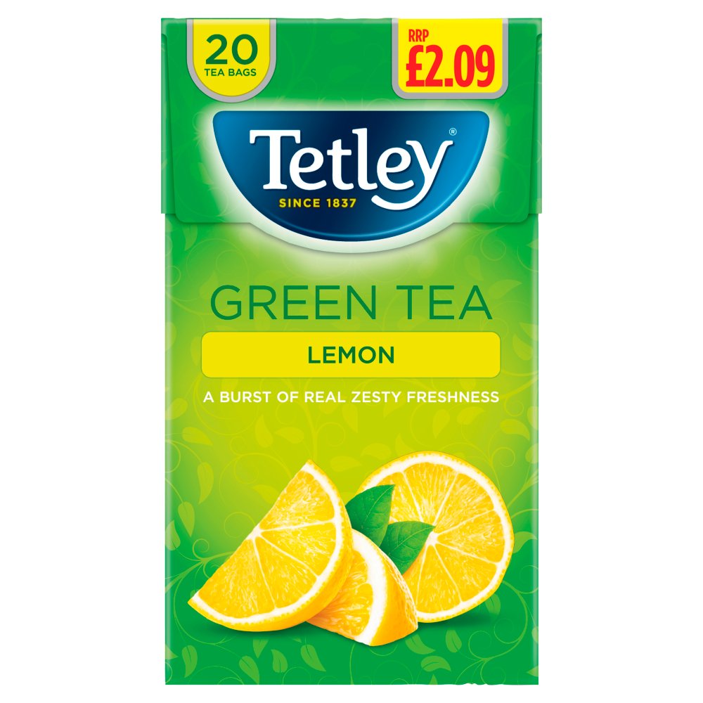 Tetley 20 Lemon Green Tea Bags 40g