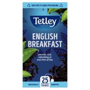 Tetley English Breakfast 25 Plant Based Tea Bags 50g