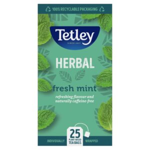 Tetley Herbal Fresh Mint 25 Plant-Based Tea Bags 37.5g