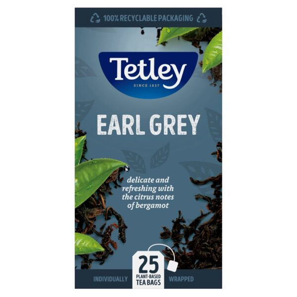 Tetley Earl Grey 25 Plant-Based Tea Bags 50g
