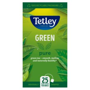 Tetley Green Pure 25 Plant-Based Tea Bags 50g