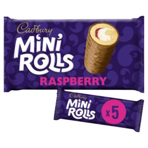 Cadbury Milk Chocolate Raspberry Mini Rolls Cakes 5 Pack