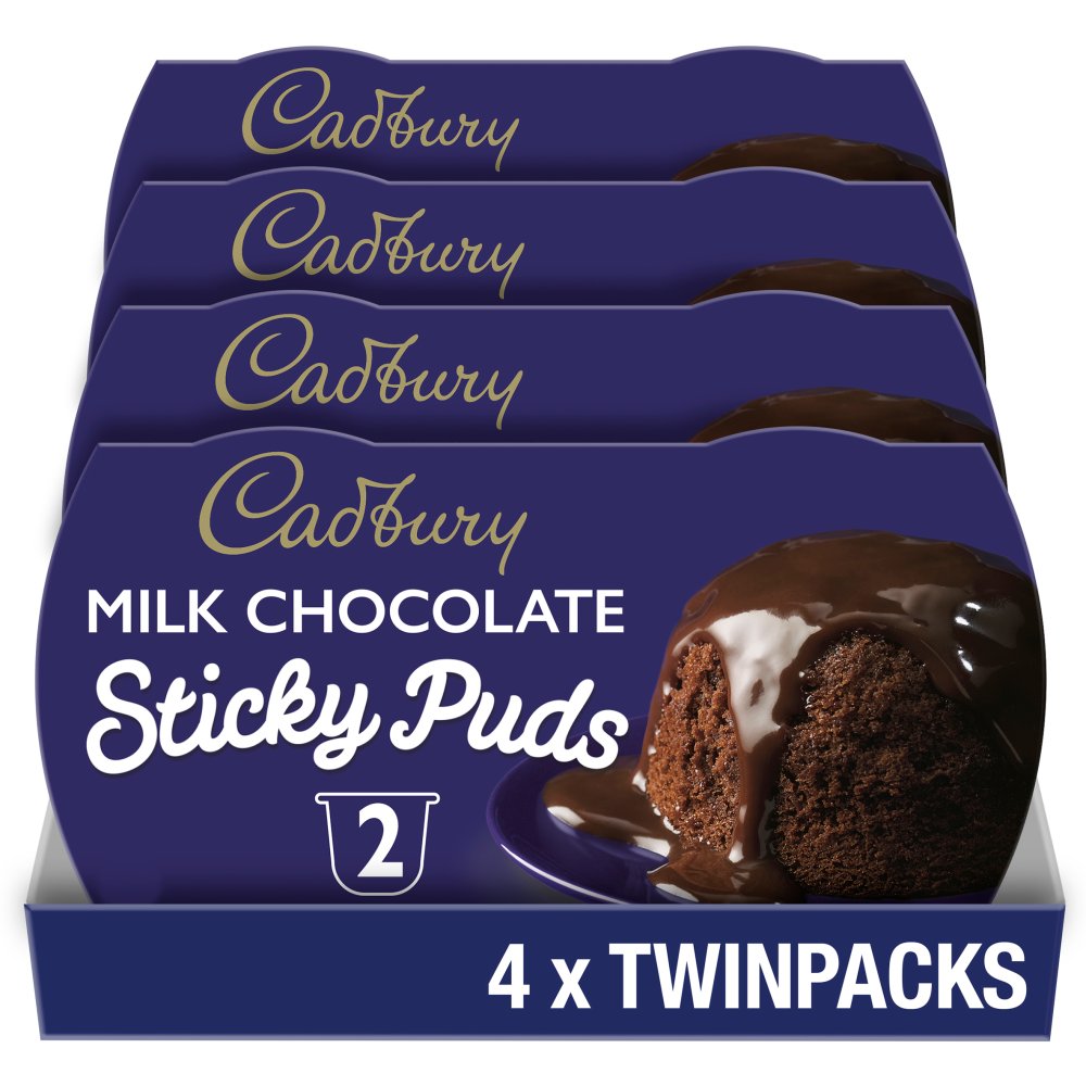 Cadbury Milk Chocolate Sponge Pudding Desserts 2x95g
