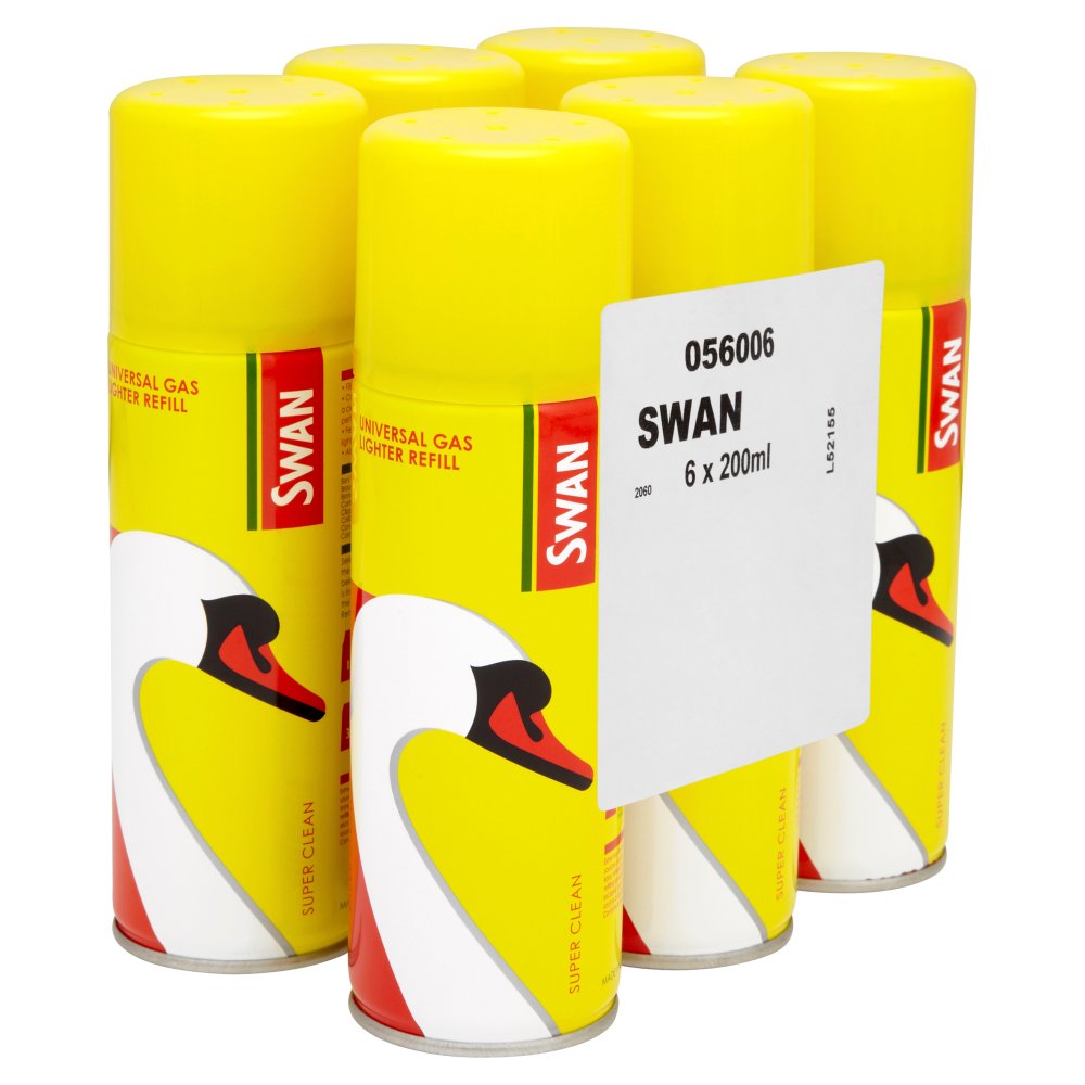 Swan Universal Gas Lighter Refill 6 x 200ml