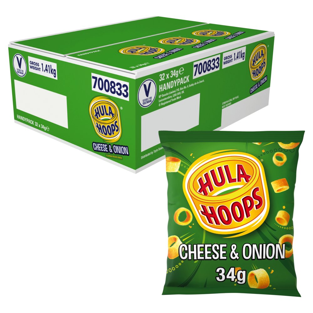 Hula Hoops Cheese & Onion Crisps 34g