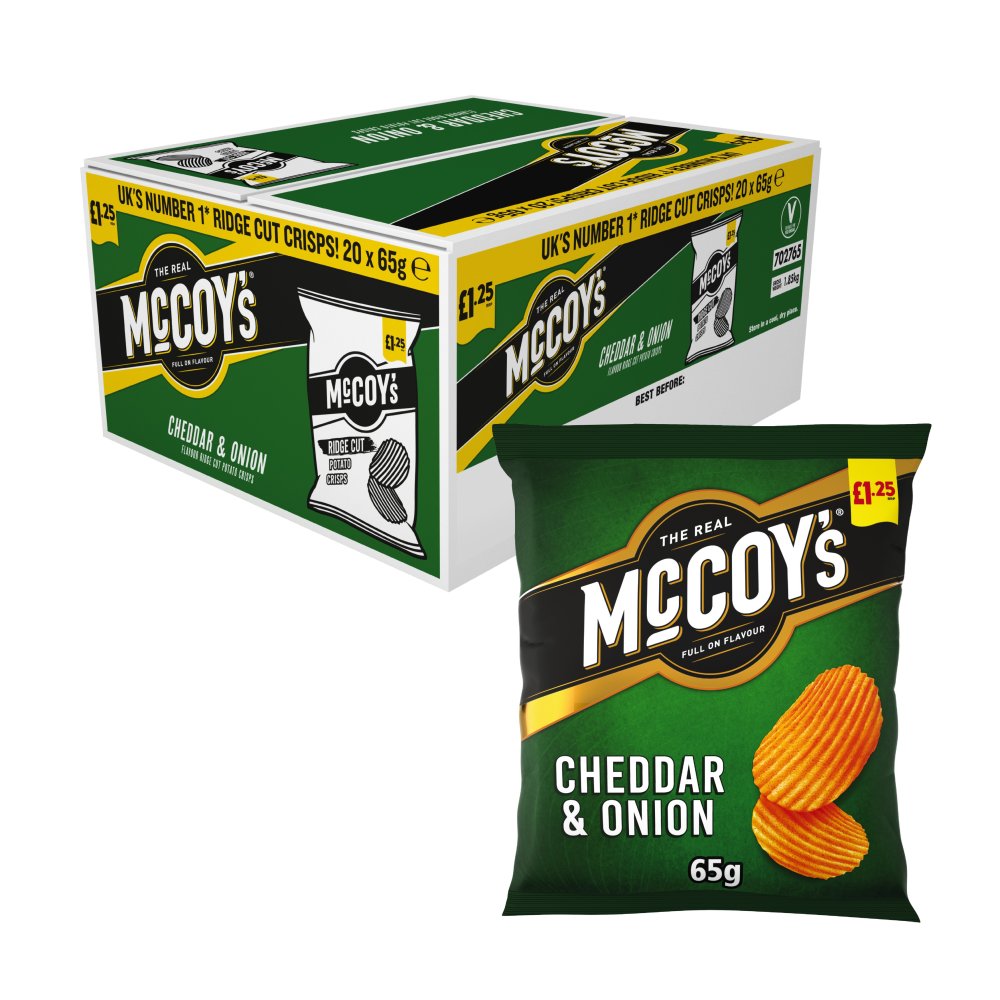 McCoy's Cheddar & Onion Sharing Crisps 65g, £1.25 PMP