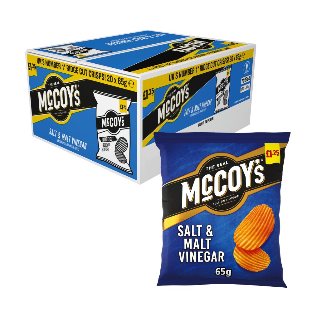 McCoy's Salt & Malt Vinegar Sharing Crisps 65g, £1.25 PMP