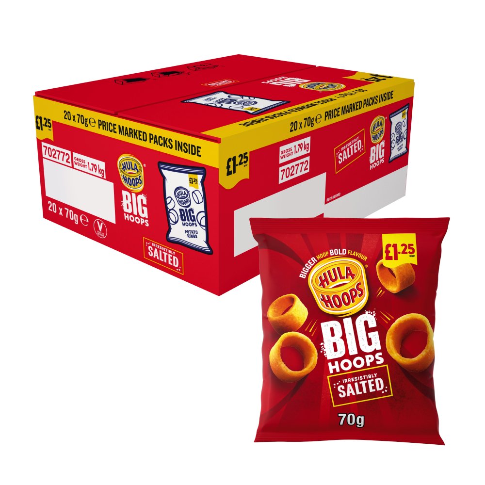 Hula Hoops Big Hoops Salted Crisps 70g, £1.25 PMP