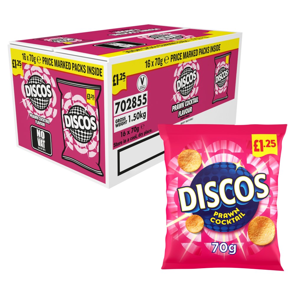 Discos Prawn Cocktail Crisps 70g, £1.25 PMP