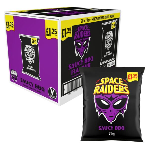 Space Raiders Saucy BBQ Crisps 70g, £1.25 PMP
